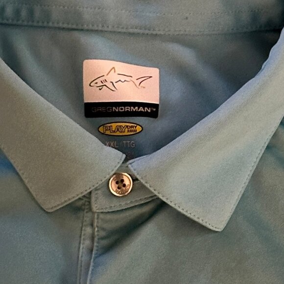 New Men's 2XL Greg Norman Performance Play Dry Blue Golf Polo Shirt - Picture 4 of 14
